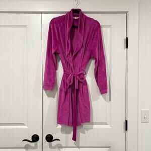 Juicy Couture Women's Plush Magenta Bath‎ Robe Sleepwear Size L/XL
